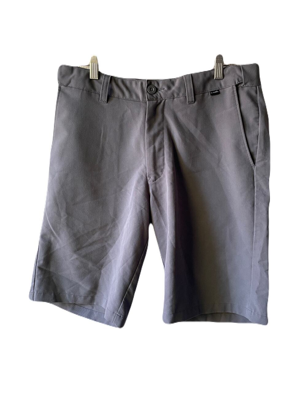 Travis Mathew Gray Chino Golf Shorts Stretch Flat Front Pockets Size 32